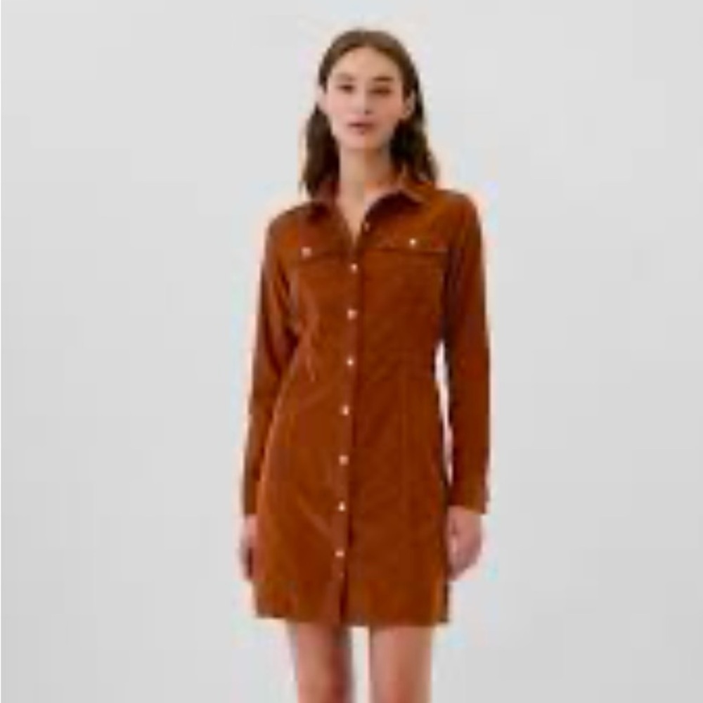 GAP Factory Brown Button-Up Dress